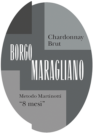 Etichetta del vino Chardonnay 8 Mesi Brut