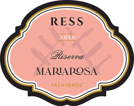 Etichetta del vino Trento Riserva Mariarosa Rosé Brut 2018