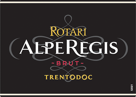 Etichetta del vino Trento Alpe Regis Brut 2019