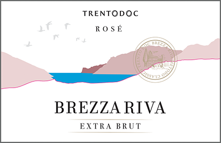 Etichetta del vino Trento Brezza Riva Rosé Extra Brut 2021