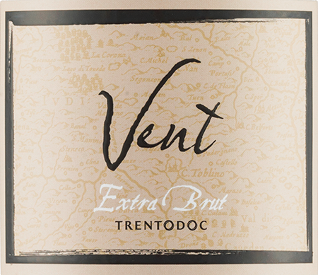 Etichetta del vino Trento Vent Extra Brut 2021