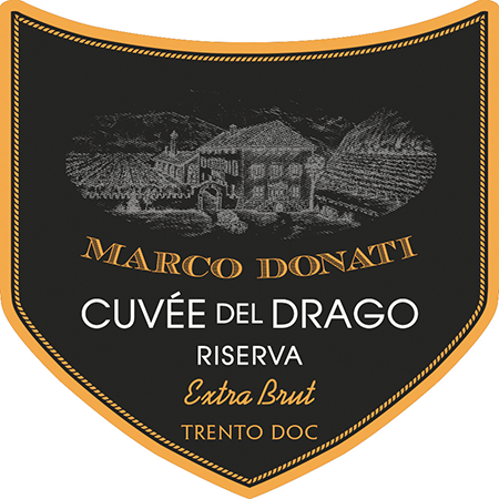 Etichetta del vino Trento Riserva Cuvée del Drago Extra Brut 2019