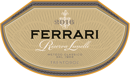 Etichetta del vino Trento Riserva Lunelli Extra Brut 2016