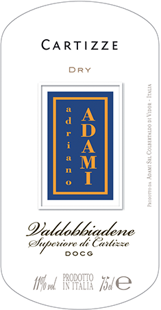 Etichetta del vino Valdobbiadene Superiore di Cartizze Dry
