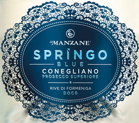 Etichetta del vino Conegliano Prosecco Superiore Rive di Formeniga Springo Blue Extra Brut 2023