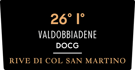 Etichetta del vino Valdobbiadene Rive di Col San Martino 26° 1° Extra Brut 2024