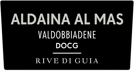 Etichetta del vino Valdobbiadene Rive di Guia Aldaina al Mas Extra Brut 2024