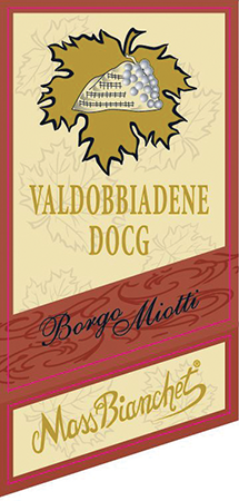 Etichetta del vino Valdobbiadene Borgo Miotti Brut