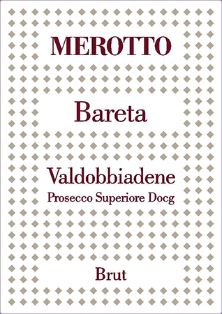 Etichetta del vino Valdobbiadene Prosecco Superiore Bareta Brut