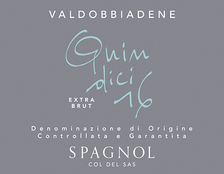 Etichetta del vino Valdobbiadene Col del Sas Quindici16 Extra Brut