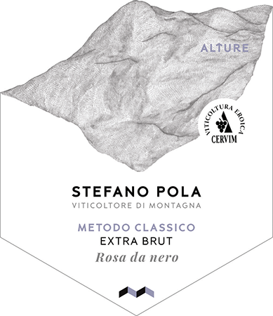 Etichetta del vino Alture Rosa da Nero Extra Brut