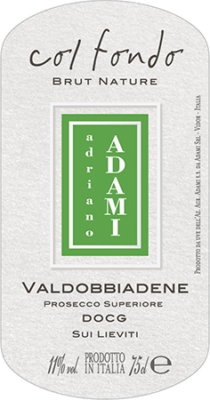 Etichetta del vino Valdobbiadene Prosecco Superiore Sui Lieviti Col Fondo Brut Nature 2022