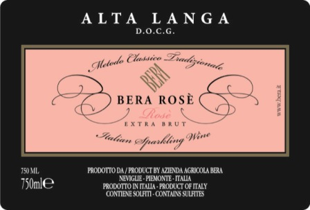 Etichetta del vino Alta Langa Bera Rosé Extra Brut 2021