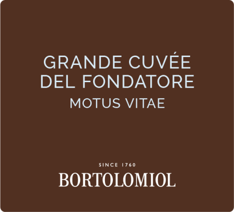 Etichetta del vino Valdobbiadene Rive San Pietro di Barbozza Grande Cuvée del Fondatore Motus Vitae Extra Brut 2023