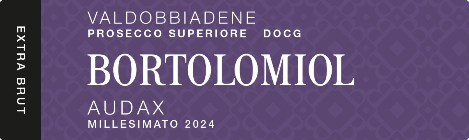 Etichetta del vino Valdobbiadene Prosecco Superiore Audax Extra Brut 2024
