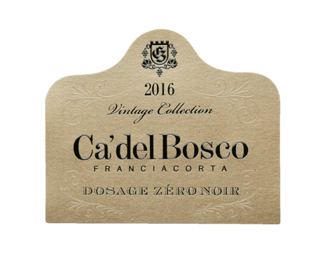 Etichetta del vino Franciacorta Riserva Vintage Collection Dosage Zéro Noir 2016