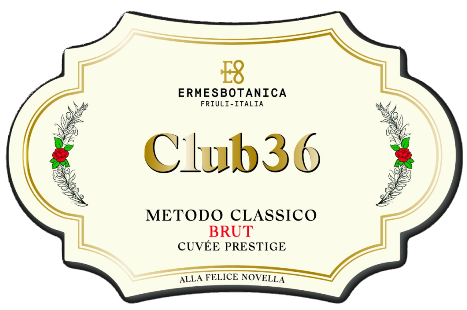 Etichetta del vino Club36 Brut 2020