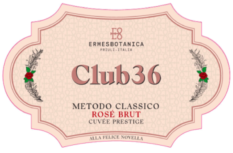 Etichetta del vino Club36 Cuvée Prestige Rosé Brut