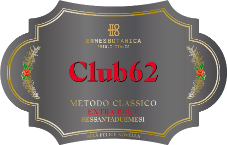 Etichetta del vino Club62 Extra Brut 2018
