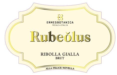 Etichetta del vino Rubeolus Ribolla Gialla Brut