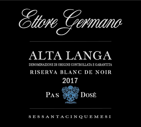 Etichetta del vino Alta Langa Riserva Sessantacinque Mesi Blanc de Noir Pas Dosé 2017