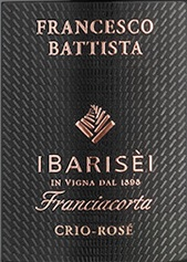 Etichetta del vino Franciacorta Riserva Francesco Battista Crio Rosé Dosaggio Zero 2015