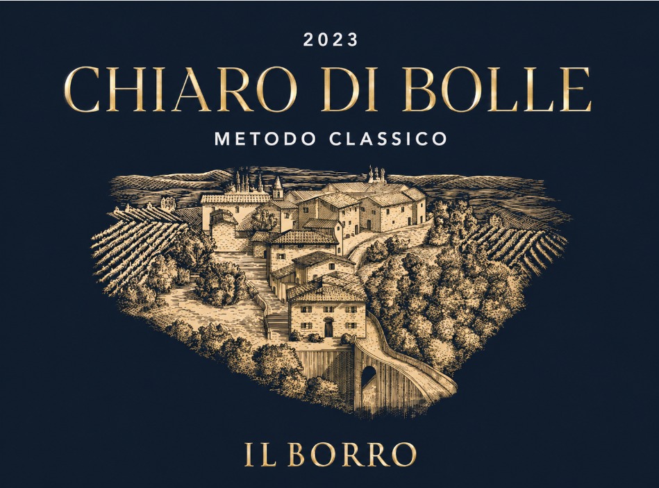 Etichetta del vino Chiaro di Bolle Brut 2023