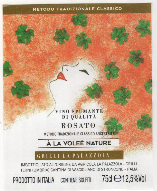Etichetta del vino À la Volée Nature Rosato 2018