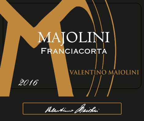 Etichetta del vino Franciacorta Riserva Valentino Maiolini Brut 2016