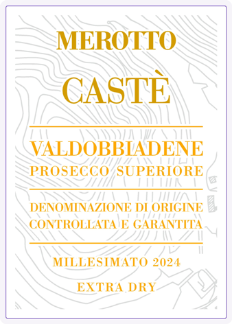 Etichetta del vino Valdobbiadene Prosecco Superiore Castè Extra Dry 2024