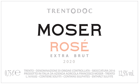 Etichetta del vino Trento Rosé Extra Brut 2020