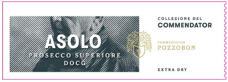 Etichetta del vino Asolo Prosecco Superiore Collezione del Commendator Extra Dry