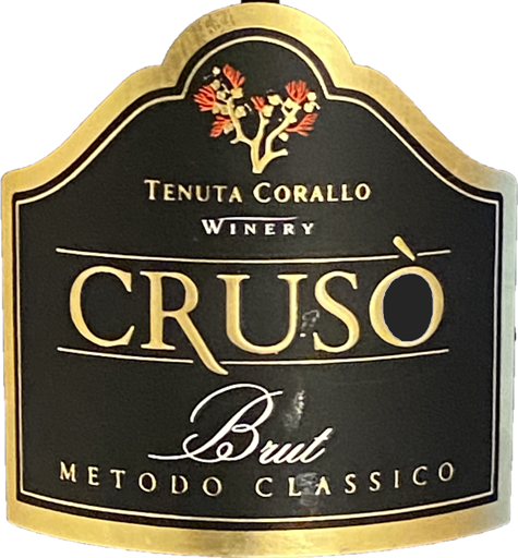 Etichetta del vino Crusò Negroamaro Brut 2021