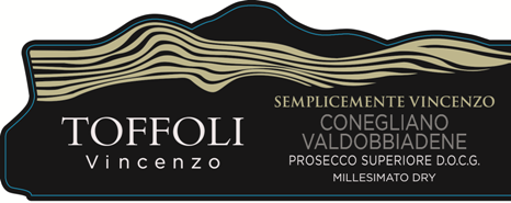 Etichetta del vino Conegliano Valdobbiadene Prosecco Superiore Semplicemente Vincenzo Dry 2023