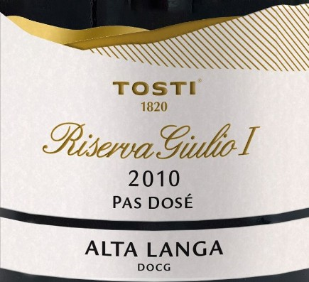 Etichetta del vino Alta Langa Riserva Giulio I Pas Dosé 2010