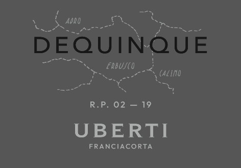 Etichetta del vino Franciacorta Dequinque RP 02-19 Extra Brut