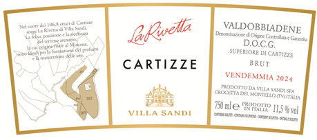 Etichetta del vino Valdobbiadene Superiore di Cartizze La Rivetta Brut 2024