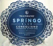 Etichetta del vino Conegliano Prosecco Superiore Rive di Formeniga Springo Blue Brut