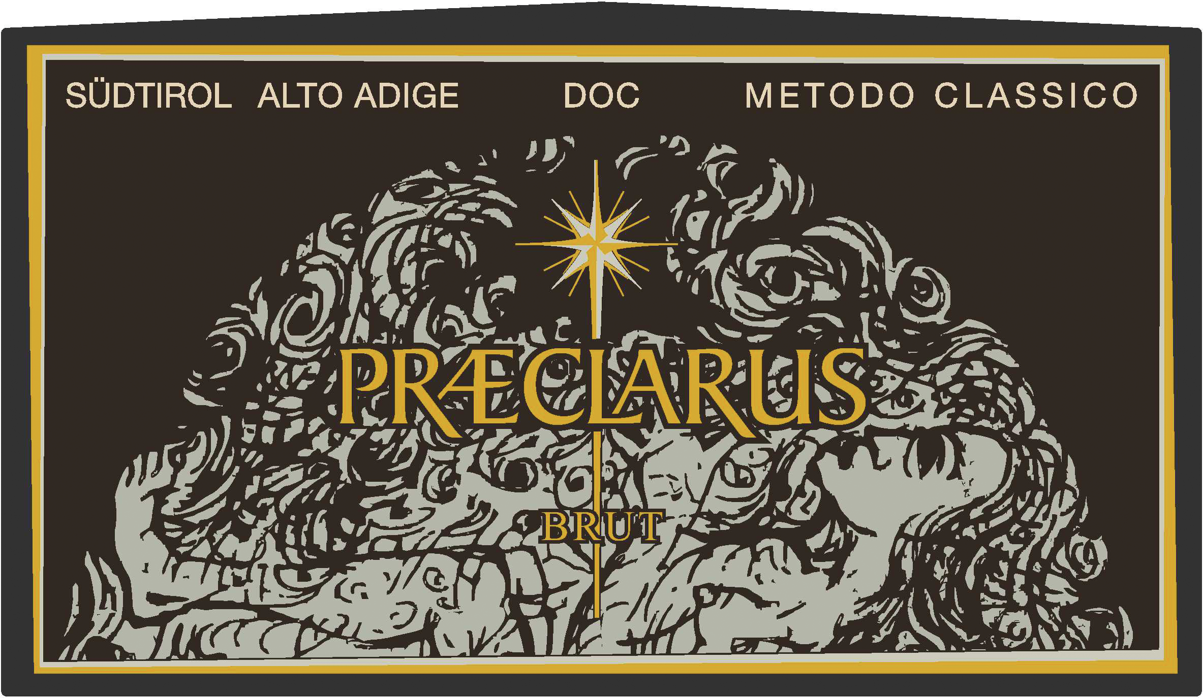 Etichetta del vino Alto Adige Praeclarus Cuvee Brut