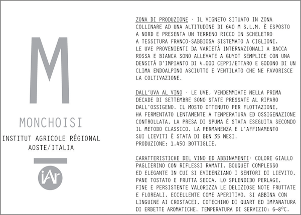 Etichetta del vino Monchoisi Brut
