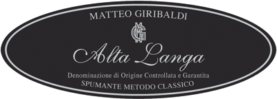 Etichetta del vino Alta Langa Matteo Giribaldi Brut 2014