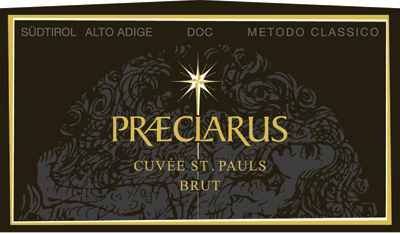 Etichetta del vino Alto Adige Praeclarus Cuvée St. Pauls Brut