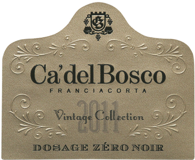 Etichetta del vino Franciacorta Riserva Vintage Collection Dosage Zéro Noir 2011