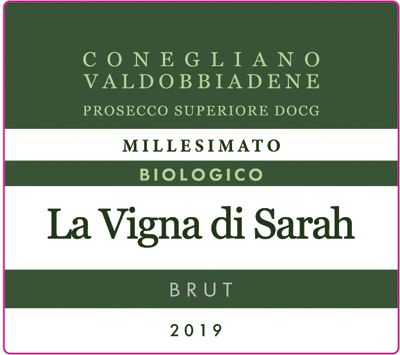 Etichetta del vino Conegliano Valdobbiadene Prosecco Superiore Biologico Brut 2019
