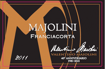 Etichetta del vino Franciacorta Riserva Valentino Maiolini Brut 2011