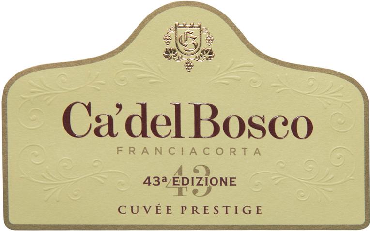 Etichetta del vino Franciacorta Cuvée Prestige 43a Edizione Extra Brut