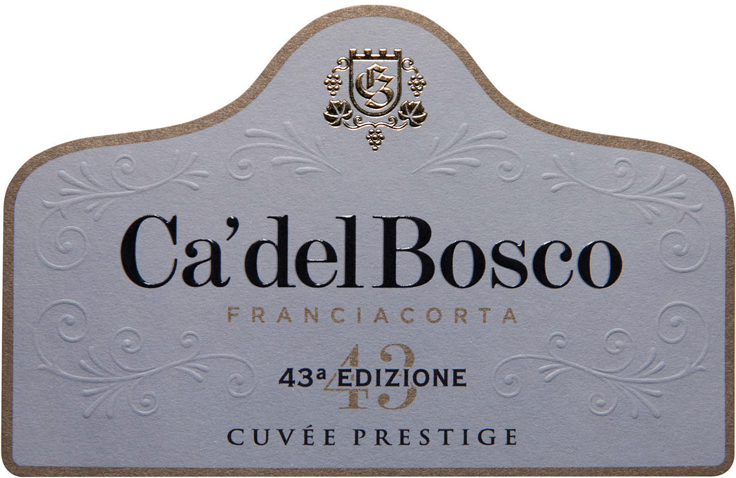Etichetta del vino Franciacorta Cuvée Prestige 43a  Edizione Rosé Brut