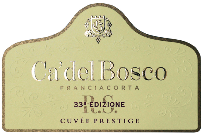 Etichetta del vino Franciacorta Cuvée Prestige R.S. 33a Edizione Extra Brut