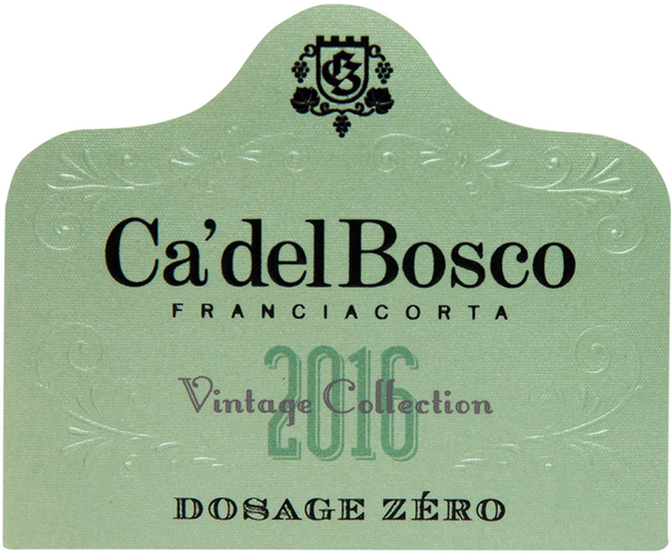 Etichetta del vino Franciacorta Vintage Collection Dosage Zéro 2016