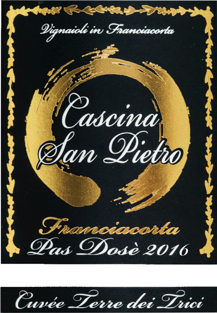 Etichetta del vino Franciacorta Cuvée Terre dei Trici Pas Dosé 2016
